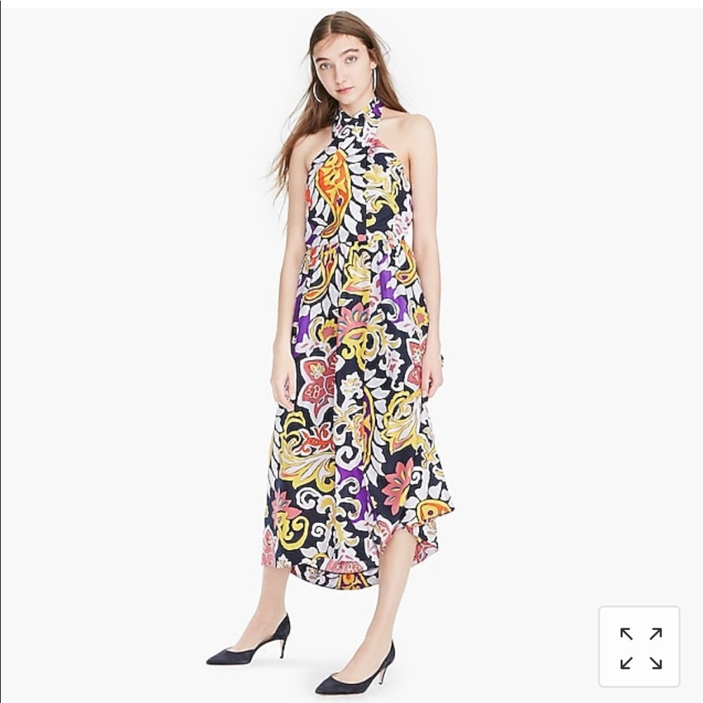 Silk maxi sarong dress in paisley